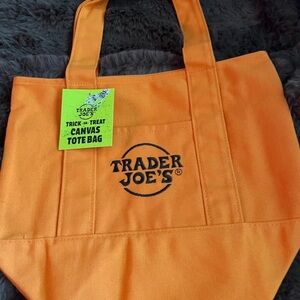 Viral Halloween tote Trader Joe's Orange Canvas Tote Bag